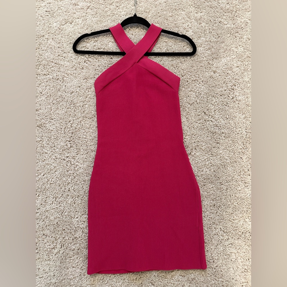 Babaton Pink Ribbed Dress - Picture 2 of 3
